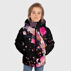 Куртка зимняя для мальчика Вихрь розовых лепестков, цвет: 3D-светло-серый — фото 2