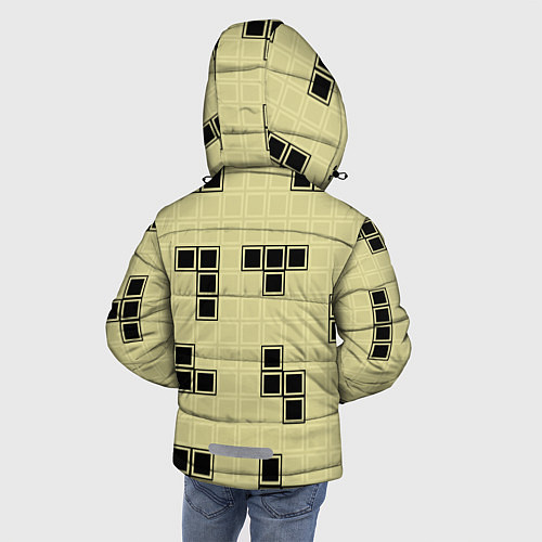 Зимняя куртка для мальчика Тетрис ретро / 3D-Светло-серый – фото 4