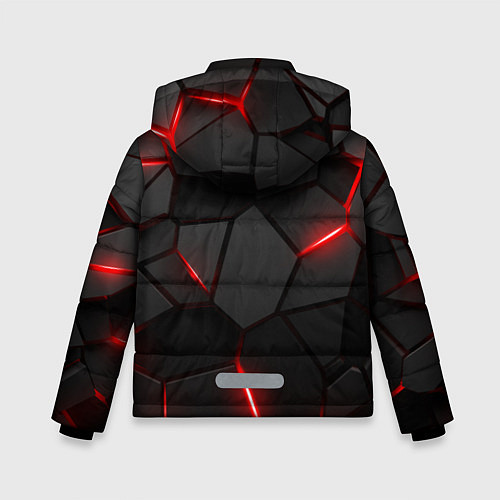 Зимняя куртка для мальчика Плиты с красной подсветкой / 3D-Черный – фото 2