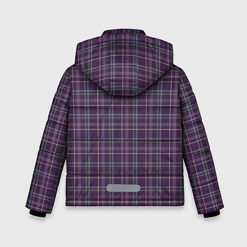 Зимняя куртка для мальчика Джентльмены Шотландка темно-фиолетовая / 3D-Черный – фото 2