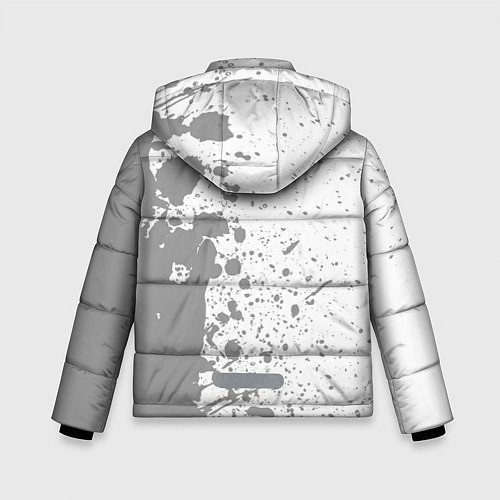 Зимняя куртка для мальчика Spirited Away glitch на светлом фоне: по-вертикали / 3D-Черный – фото 2