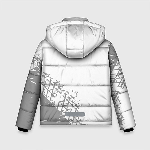 Зимняя куртка для мальчика Citroen speed на светлом фоне со следами шин: надп / 3D-Черный – фото 2