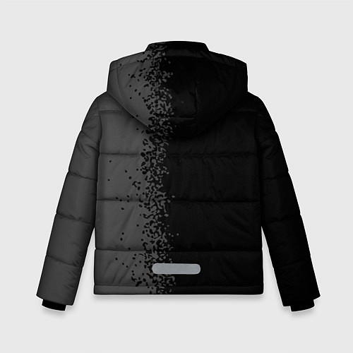 Зимняя куртка для мальчика Spirited Away glitch на темном фоне: по-вертикали / 3D-Черный – фото 2