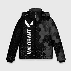 Куртка зимняя для мальчика Valorant glitch на темном фоне: по-вертикали, цвет: 3D-черный