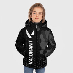 Куртка зимняя для мальчика Valorant glitch на темном фоне: по-вертикали, цвет: 3D-черный — фото 2