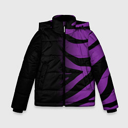 Куртка зимняя для мальчика Фиолетовый с черными полосками зебры, цвет: 3D-черный
