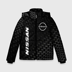 Куртка зимняя для мальчика Nissan карбоновый фон, цвет: 3D-черный