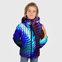 Куртка зимняя для мальчика Неоновый водоворот, цвет: 3D-красный — фото 2
