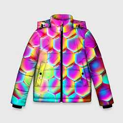 Куртка зимняя для мальчика Розовая чешуя - текстура, цвет: 3D-красный
