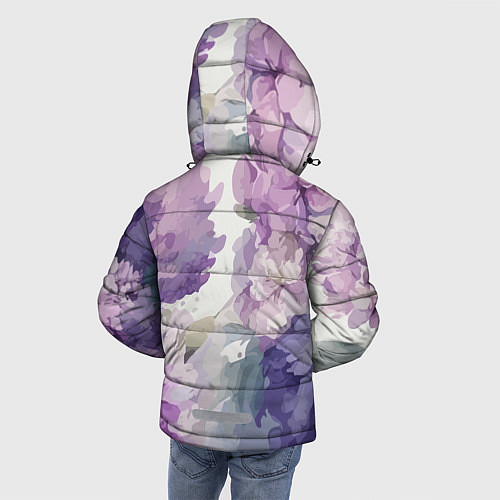Зимняя куртка для мальчика Сирень и Пионы Акварель / 3D-Красный – фото 4