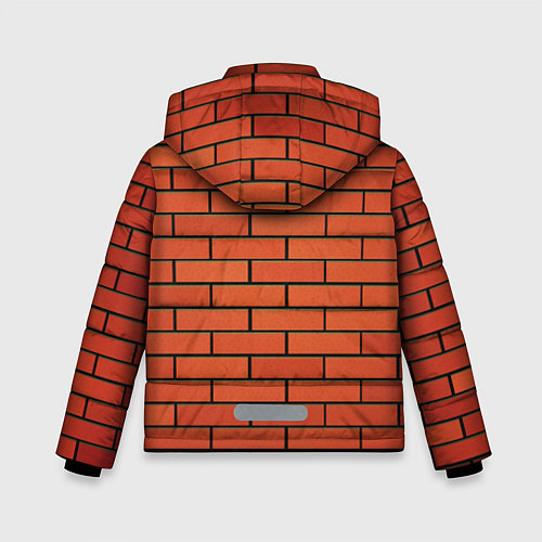 Зимняя куртка для мальчика Кирпичная стена / 3D-Красный – фото 2