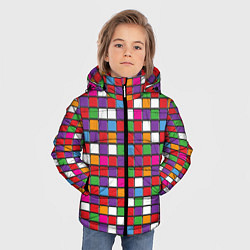 Куртка зимняя для мальчика Color cubes, цвет: 3D-черный — фото 2