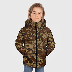 Куртка зимняя для мальчика Коричнево-черный камуфляж, цвет: 3D-светло-серый — фото 2