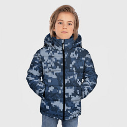 Куртка зимняя для мальчика Сине - черный камуфляж, цвет: 3D-светло-серый — фото 2