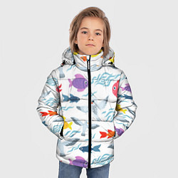 Куртка зимняя для мальчика Рыбы и чайки, цвет: 3D-красный — фото 2