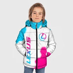 Куртка зимняя для мальчика Lexus neon gradient style: надпись, символ, цвет: 3D-черный — фото 2