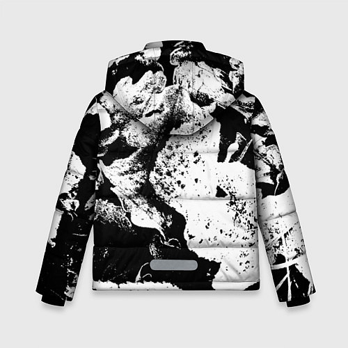 Зимняя куртка для мальчика Листья черно-белое / 3D-Черный – фото 2