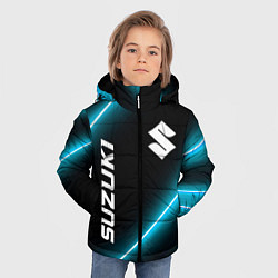 Куртка зимняя для мальчика Suzuki неоновые лампы, цвет: 3D-черный — фото 2