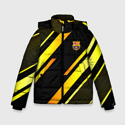 Куртка зимняя для мальчика ФК Барселона эмблема, цвет: 3D-светло-серый