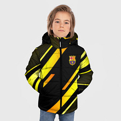 Куртка зимняя для мальчика ФК Барселона эмблема, цвет: 3D-черный — фото 2