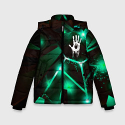 Куртка зимняя для мальчика Death Stranding разлом плит, цвет: 3D-черный