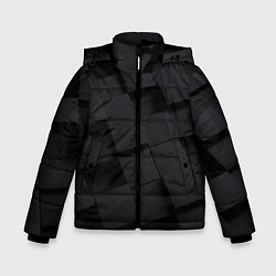 Куртка зимняя для мальчика Чёрные геометрические блоки, цвет: 3D-светло-серый