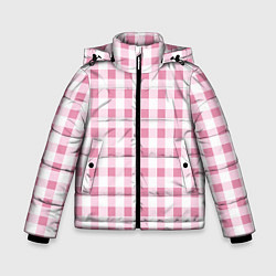 Куртка зимняя для мальчика Барби-розовый: клетка, цвет: 3D-черный