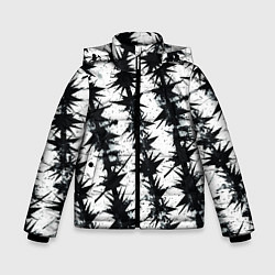 Куртка зимняя для мальчика Паттерн с колючей проволокой, цвет: 3D-черный