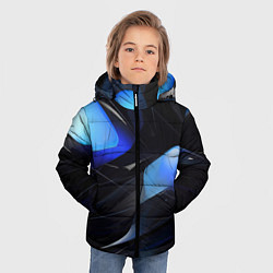 Куртка зимняя для мальчика Black blue elements, цвет: 3D-светло-серый — фото 2