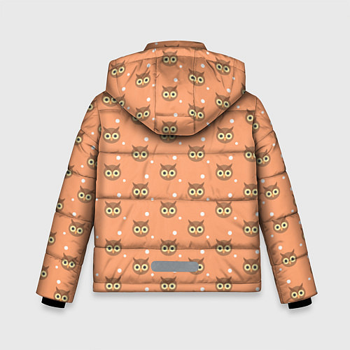 Зимняя куртка для мальчика Паттерн милой совы / 3D-Черный – фото 2