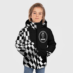 Куртка зимняя для мальчика Saab racing flag, цвет: 3D-черный — фото 2