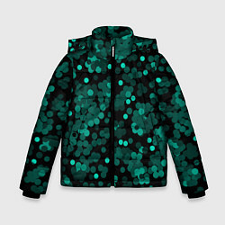 Куртка зимняя для мальчика Бирюзовые с зеленым конфетти, цвет: 3D-светло-серый