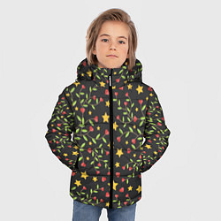 Куртка зимняя для мальчика Листочки и звёзды, цвет: 3D-светло-серый — фото 2