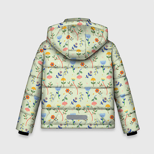Зимняя куртка для мальчика Цветочная полянка / 3D-Черный – фото 2