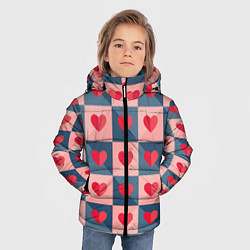 Куртка зимняя для мальчика Pettern hearts, цвет: 3D-светло-серый — фото 2
