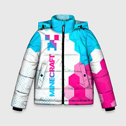 Куртка зимняя для мальчика Minecraft neon gradient style: по-вертикали, цвет: 3D-черный