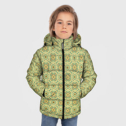 Куртка зимняя для мальчика Цветочный орнамент паттерн, цвет: 3D-светло-серый — фото 2