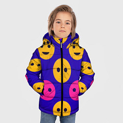 Куртка зимняя для мальчика Паттерн смайлики, цвет: 3D-красный — фото 2