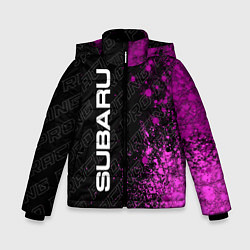 Куртка зимняя для мальчика Subaru pro racing: по-вертикали, цвет: 3D-черный
