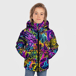 Куртка зимняя для мальчика Робототехника, цвет: 3D-светло-серый — фото 2