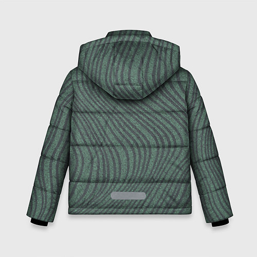 Зимняя куртка для мальчика Кривые линии зеленый / 3D-Черный – фото 2