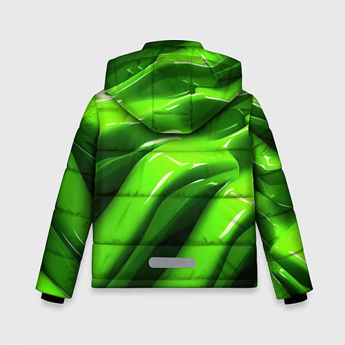 Зимняя куртка для мальчика Текстура зеленая слизь / 3D-Черный – фото 2