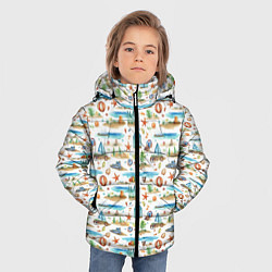 Куртка зимняя для мальчика Летний паттерн, цвет: 3D-черный — фото 2