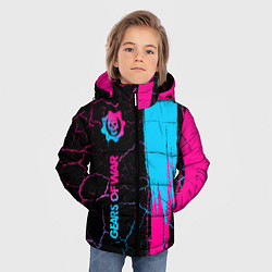 Куртка зимняя для мальчика Gears of War - neon gradient: по-вертикали, цвет: 3D-черный — фото 2