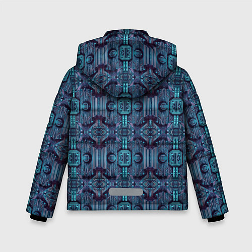 Зимняя куртка для мальчика Сине-фиолетовый киберпанк / 3D-Черный – фото 2