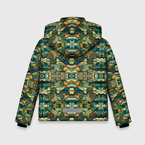 Зимняя куртка для мальчика Мозаика из самоцветов / 3D-Черный – фото 2