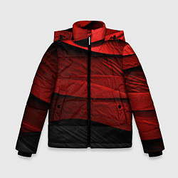 Куртка зимняя для мальчика Шероховатая красно-черная текстура, цвет: 3D-черный