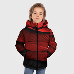 Куртка зимняя для мальчика Шероховатая красно-черная текстура, цвет: 3D-черный — фото 2