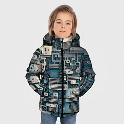 Куртка зимняя для мальчика Механическая конструкция паттерн, цвет: 3D-светло-серый — фото 2