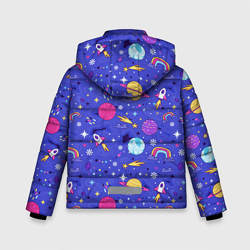Зимняя куртка для мальчика Планеты и кометы / 3D-Светло-серый – фото 2